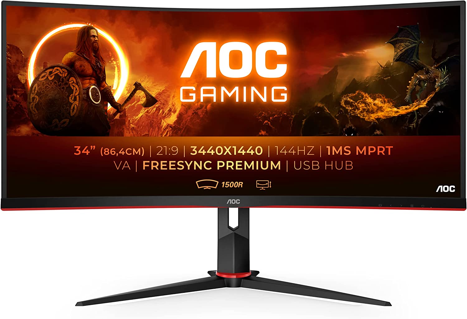 AOC Écran gaming incurvé ultrawide CU34G2X